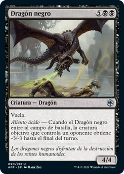 2021 Magic The Gathering Adventures in the Forgotten Realms (Spanish) #90 Dragón negro Front