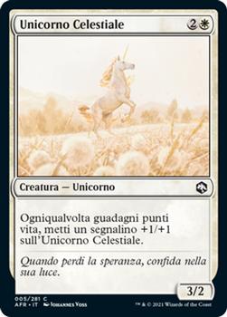 2021 Magic The Gathering Adventures in the Forgotten Realms (Italian) #5 Unicorno Celestiale Front
