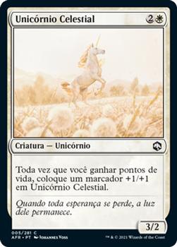 2021 Magic The Gathering Adventures in the Forgotten Realms (Portuguese) #5 Unicórnio Celestial Front