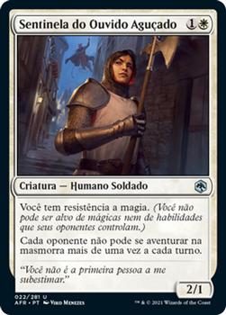 2021 Magic The Gathering Adventures in the Forgotten Realms (Portuguese) #22 Sentinela do Ouvido Aguçado Front