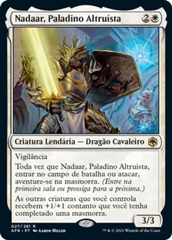 2021 Magic The Gathering Adventures in the Forgotten Realms (Portuguese) #27 Nadaar, Paladino Altruísta Front