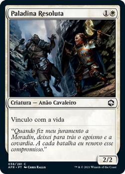 2021 Magic The Gathering Adventures in the Forgotten Realms (Portuguese) #38 Paladina Resoluta Front