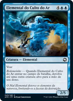 2021 Magic The Gathering Adventures in the Forgotten Realms (Portuguese) #45 Elemental do Culto do Ar Front