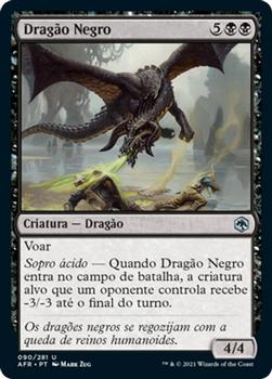 2021 Magic The Gathering Adventures in the Forgotten Realms (Portuguese) #90 Dragão Negro Front
