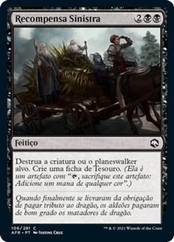 2021 Magic The Gathering Adventures in the Forgotten Realms (Portuguese) #106 Recompensa Sinistra Front