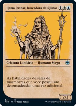 2021 Magic The Gathering Adventures in the Forgotten Realms (Portuguese) #341 Hama Pashar, Buscadora de Ruínas Front