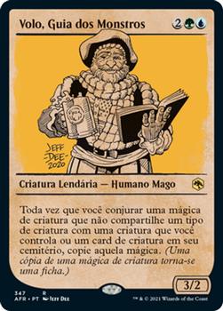 2021 Magic The Gathering Adventures in the Forgotten Realms (Portuguese) #347 Volo, Guia dos Monstros Front