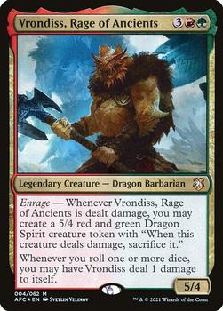 2021 Magic The Gathering Adventures in the Forgotten Realms Commander #4 Vrondiss, Rage of Ancients Front