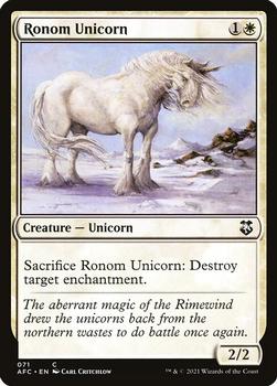 2021 Magic The Gathering Adventures in the Forgotten Realms Commander #71 Ronom Unicorn Front