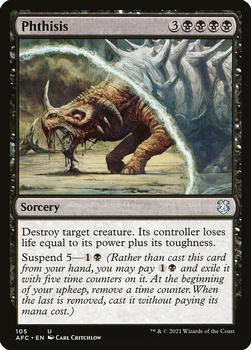 2021 Magic The Gathering Adventures in the Forgotten Realms Commander #105 Phthisis Front