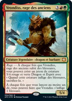 2021 Magic The Gathering Adventures in the Forgotten Realms Commander (French) #4 Vrondiss, rage des anciens Front