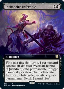 2021 Magic The Gathering Adventures in the Forgotten Realms Commander (Italian) #295 Intimorire Infernale Front