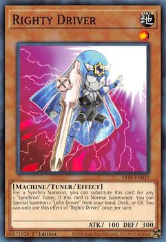 2020 Yu-Gi-Oh! Mechanized Madness English 1st Edition #SR10-EN019 Righty Driver Front