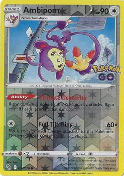 2022 Pokémon Sword & Shield Pokémon GO - Reverse Holos #057/078 Ambipom Front