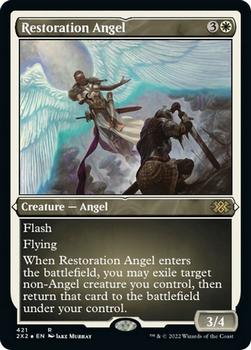 2022 Magic The Gathering Double Masters #421 Restoration Angel Front
