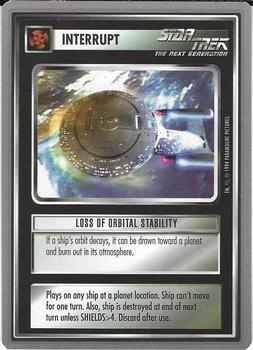 1994 Decipher Star Trek Premiere Edition Tin Set #NNO Loss of Orbital Stability Front