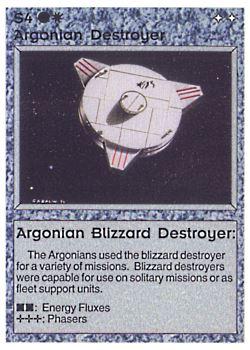 1994 Galactic Empires Alpha #58 Argonian Destroyer - Argonian Blizzard Destroyer Front