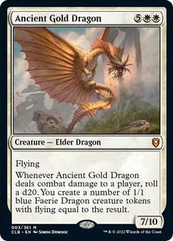 2022 Magic The Gathering Commander Legends: Battle for Baldur's Gate #3 Ancient Gold Dragon Front