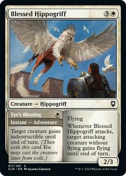 2022 Magic The Gathering Commander Legends: Battle for Baldur's Gate #11 Blessed Hippogriff // Tyr's Blessing Front