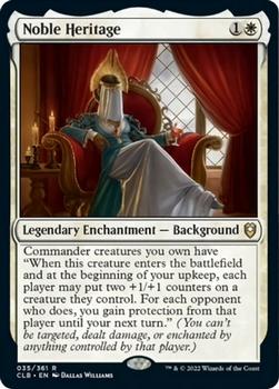 2022 Magic The Gathering Commander Legends: Battle for Baldur's Gate #35 Noble Heritage Front