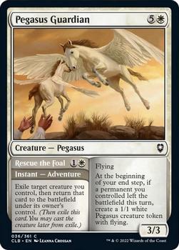 2022 Magic The Gathering Commander Legends: Battle for Baldur's Gate #36 Pegasus Guardian // Rescue the Foal Front