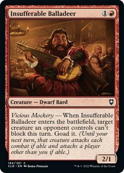 2022 Magic The Gathering Commander Legends: Battle for Baldur's Gate #184 Insufferable Balladeer Front