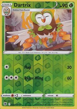 2022 Pokemon Sword & Shield Astral Radiance - Reverse Holo #020/189 Dartrix Front