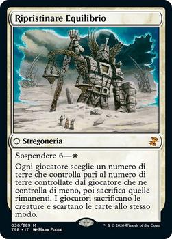 2021 Magic The Gathering Time Spiral Remastered (Italian) #36 Ripristinare Equilibrio Front