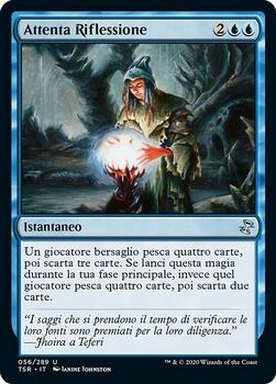 2021 Magic The Gathering Time Spiral Remastered (Italian) #56 Attenta Riflessione Front