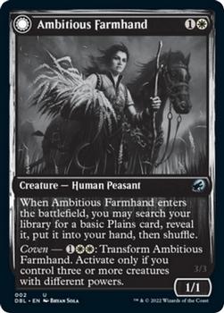 2021 Magic The Gathering Innistrad: Double Feature #2 Ambitious Farmhand // Seasoned Cathar Front