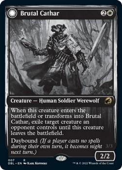 2021 Magic The Gathering Innistrad: Double Feature #7 Brutal Cathar // Moonrage Brute Front