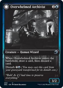 2021 Magic The Gathering Innistrad: Double Feature #68 Overwhelmed Archivist // Archive Haunt Front