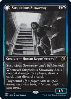 2021 Magic The Gathering Innistrad: Double Feature #80 Suspicious Stowaway // Seafaring Werewolf Front