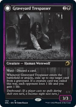 2021 Magic The Gathering Innistrad: Double Feature #104 Graveyard Trespasser // Graveyard Glutton Front