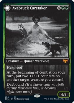 2021 Magic The Gathering Innistrad: Double Feature #454 Avabruck Caretaker // Hollowhenge Huntmaster Front
