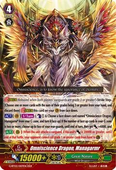 2015 Cardfight!! Vanguard Soaring Ascent of Gale & Blossom #7 Omniscience Dragon, Managarmr Front