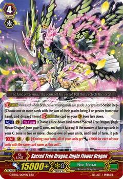 2015 Cardfight!! Vanguard Soaring Ascent of Gale & Blossom #9 Sacred Tree Dragon, Jingle Flower Dragon Front