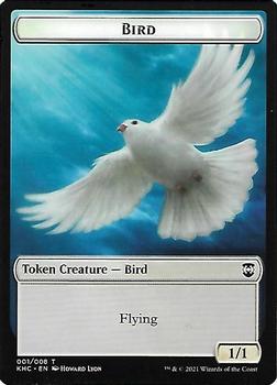 2021 Magic the Gathering Kaldheim Commander - Double Sided Tokens #001/008 / 004/023 Bird / Spirit Front