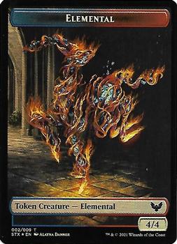 2021 Magic The Gathering Strixhaven: School of Mages - Double Sided Tokens #002 / 004 Elemental / Inkling Front