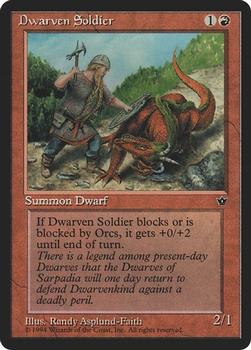 1994 Magic the Gathering Fallen Empires (DUPLICATED, TO BE DELETED) #NNO Dwarven Soldier Front