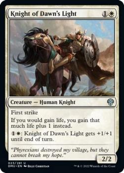 2022 Magic The Gathering Dominaria United #023 Knight of Dawn's Light Front