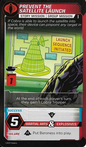 2021 G.I. Joe Deck-Building Game - Mission Cards #NNO Prevent The Satellite Launch Front