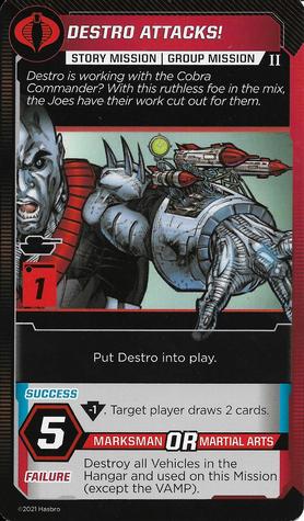 2021 G.I. Joe Deck-Building Game - Mission Cards #NNO Destro Attacks! Front