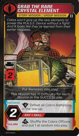 2021 G.I. Joe Deck-Building Game - Mission Cards #NNO Grab The Rare Crystal Element Front