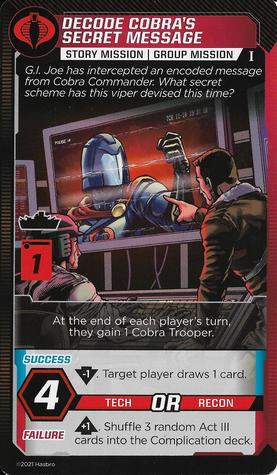 2021 G.I. Joe Deck-Building Game - Mission Cards #NNO Decode Cobra's Secret Message Front