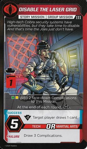 2021 G.I. Joe Deck-Building Game - Mission Cards #NNO Disable The Laser Grid Front