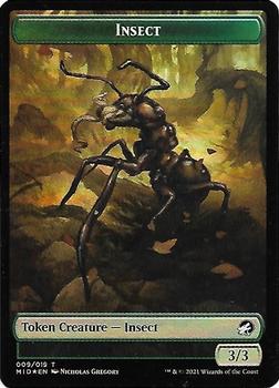 2021 Magic The Gathering Innistrad: Midnight Hunt - Double Sided Tokens #001 / 009 Human / Insect Back