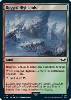 2022 Magic The Gathering Warhammer 40,000 #292 Rugged Highlands Front