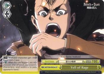 2017 Bushiroad Weiß Schwarz Attack on Titan Vol.2 #AOT/S50-E023a Yell of Rage Front