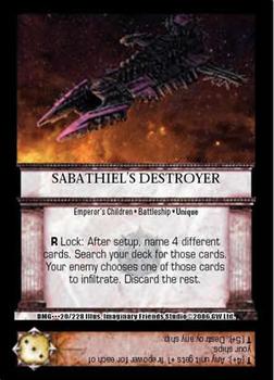 2006 Warhammer 40,000 TCG: Damnation's Gate #020/228 Sabathiel's Destroyer Front